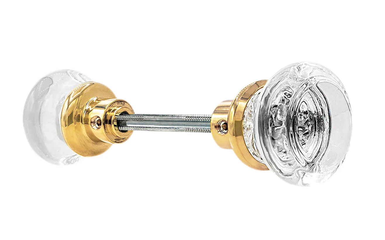 Pair of Round Clear Glass Doorknobs - Image 6