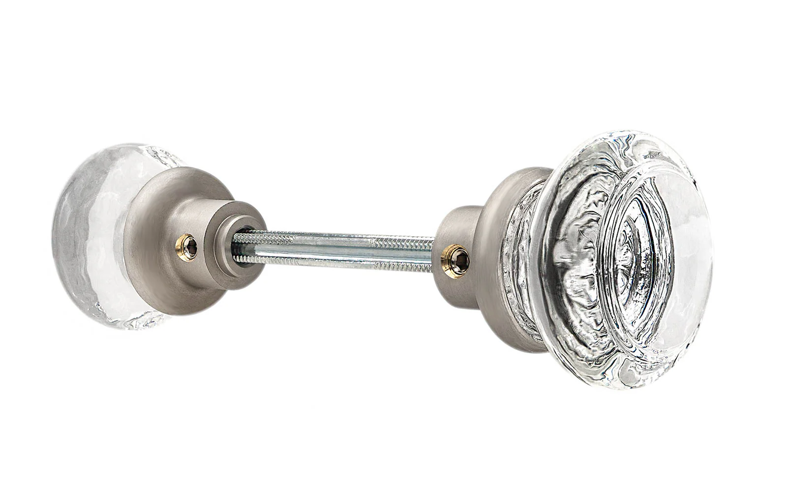 Pair of Round Clear Glass Doorknobs - Image 7