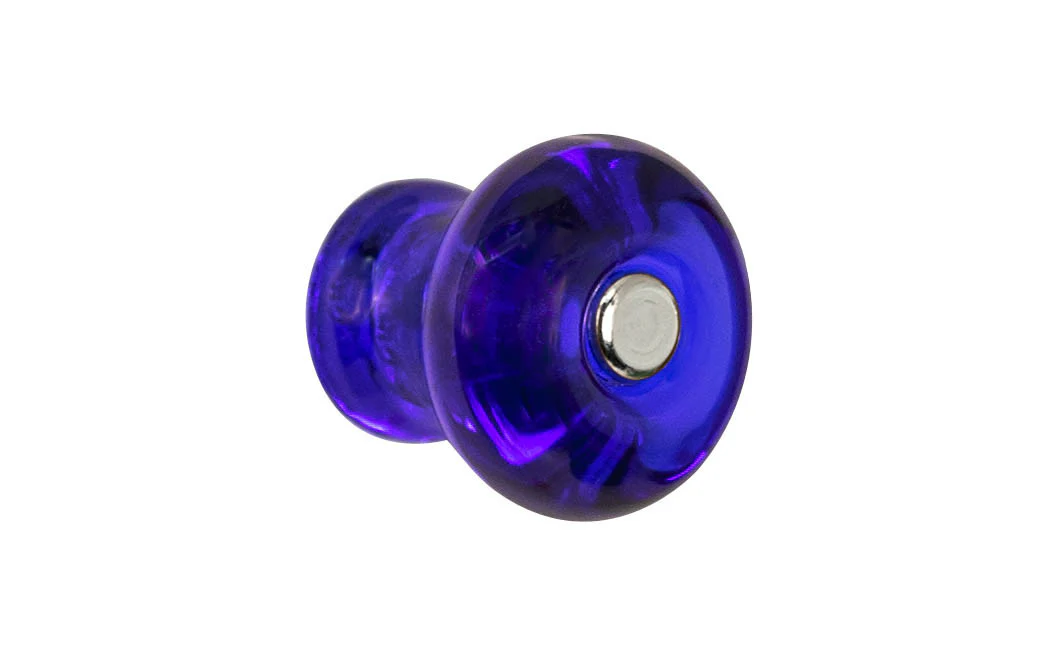 Round Glass Cabinet Knob ~ Cobalt Blue