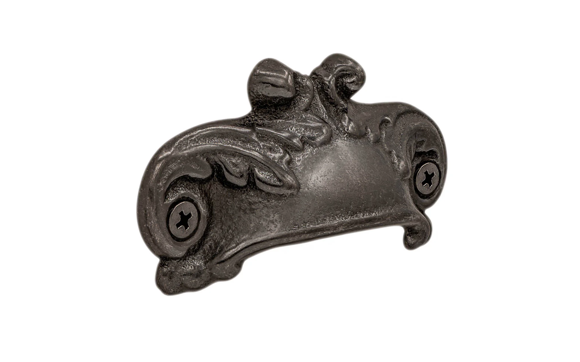 Cast Iron Scroll Pattern Bin Pull ~ 3-1/8" on Centers - Image 2