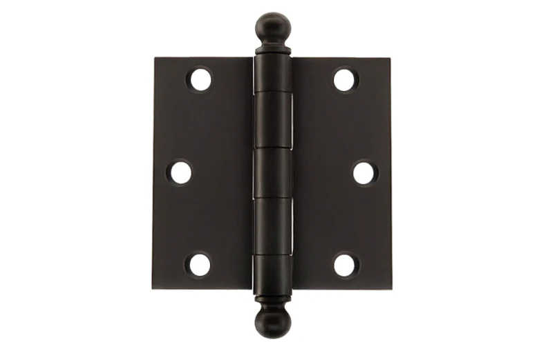Pair of Classic Ball-Tip Door Hinges ~ 3" x 3"