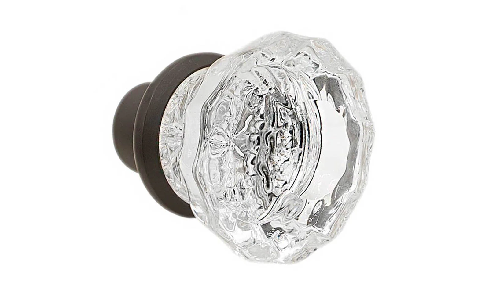 Single Fluted Clear Glass Doorknob - Image 2