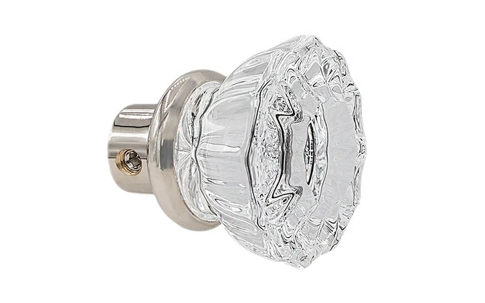 Single Fluted Clear Glass Doorknob - Image 3