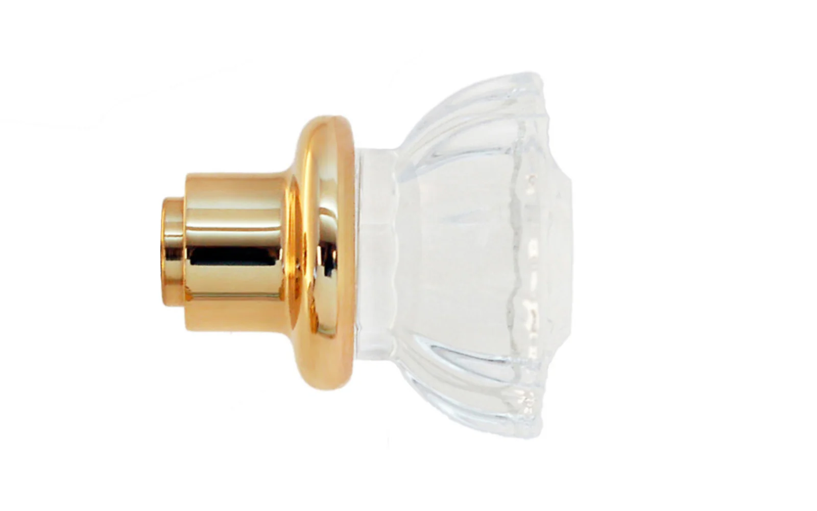 Single Fluted Clear Glass Doorknob - Image 4