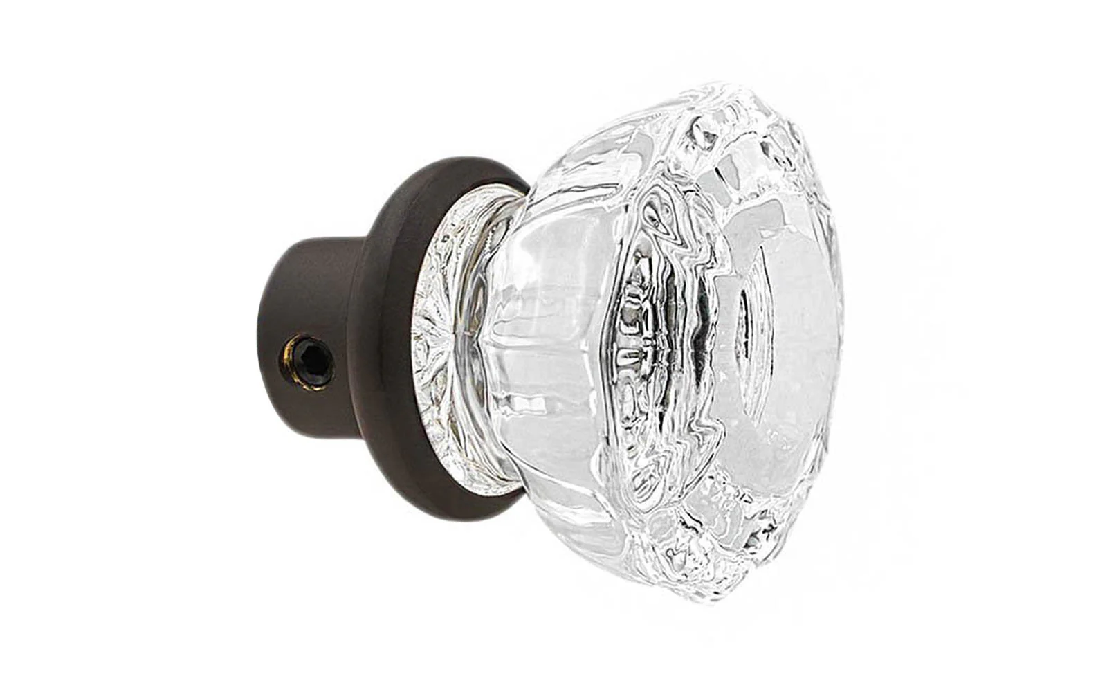 Single Fluted Clear Glass Doorknob - Image 5