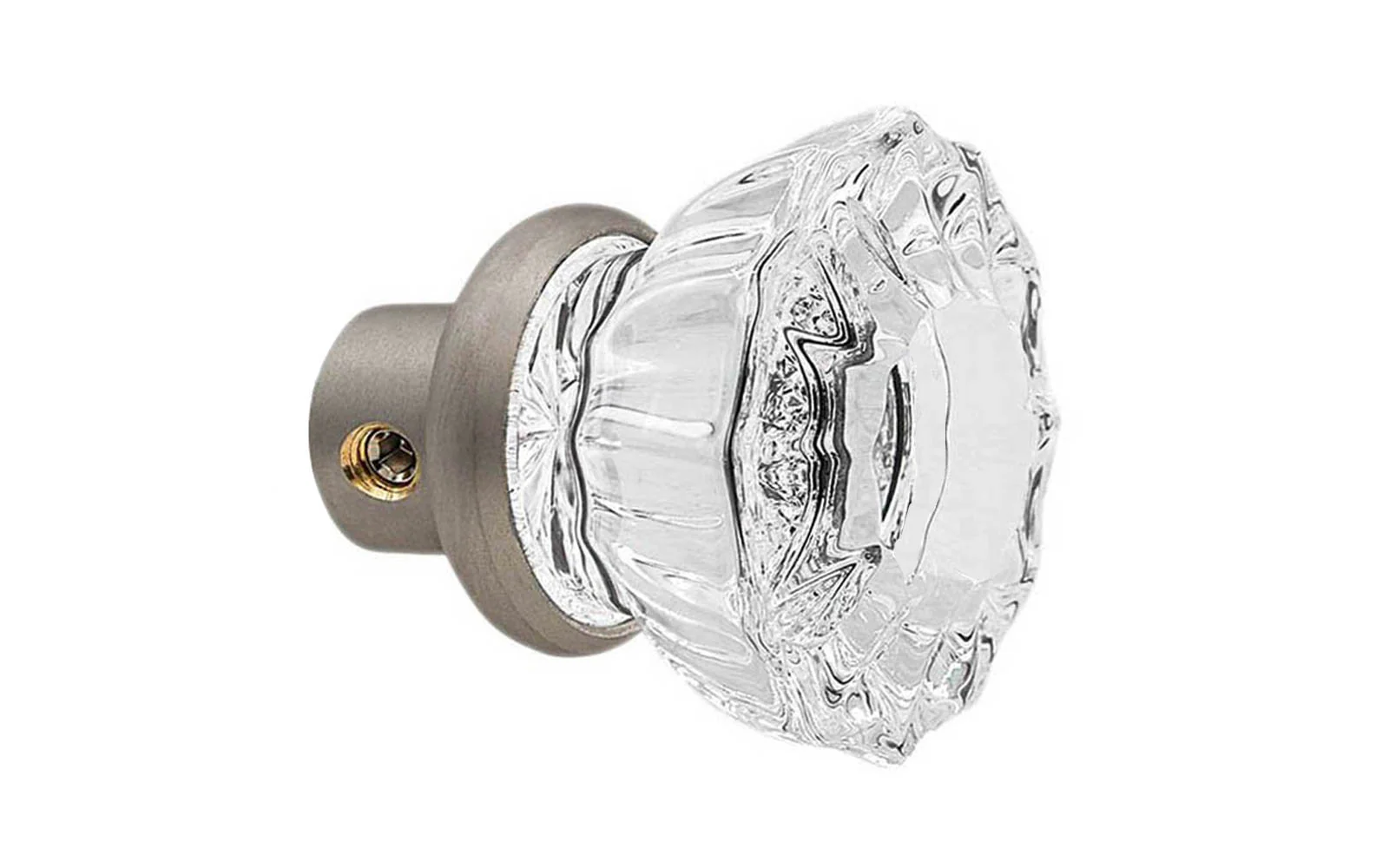 Single Fluted Clear Glass Doorknob - Image 6