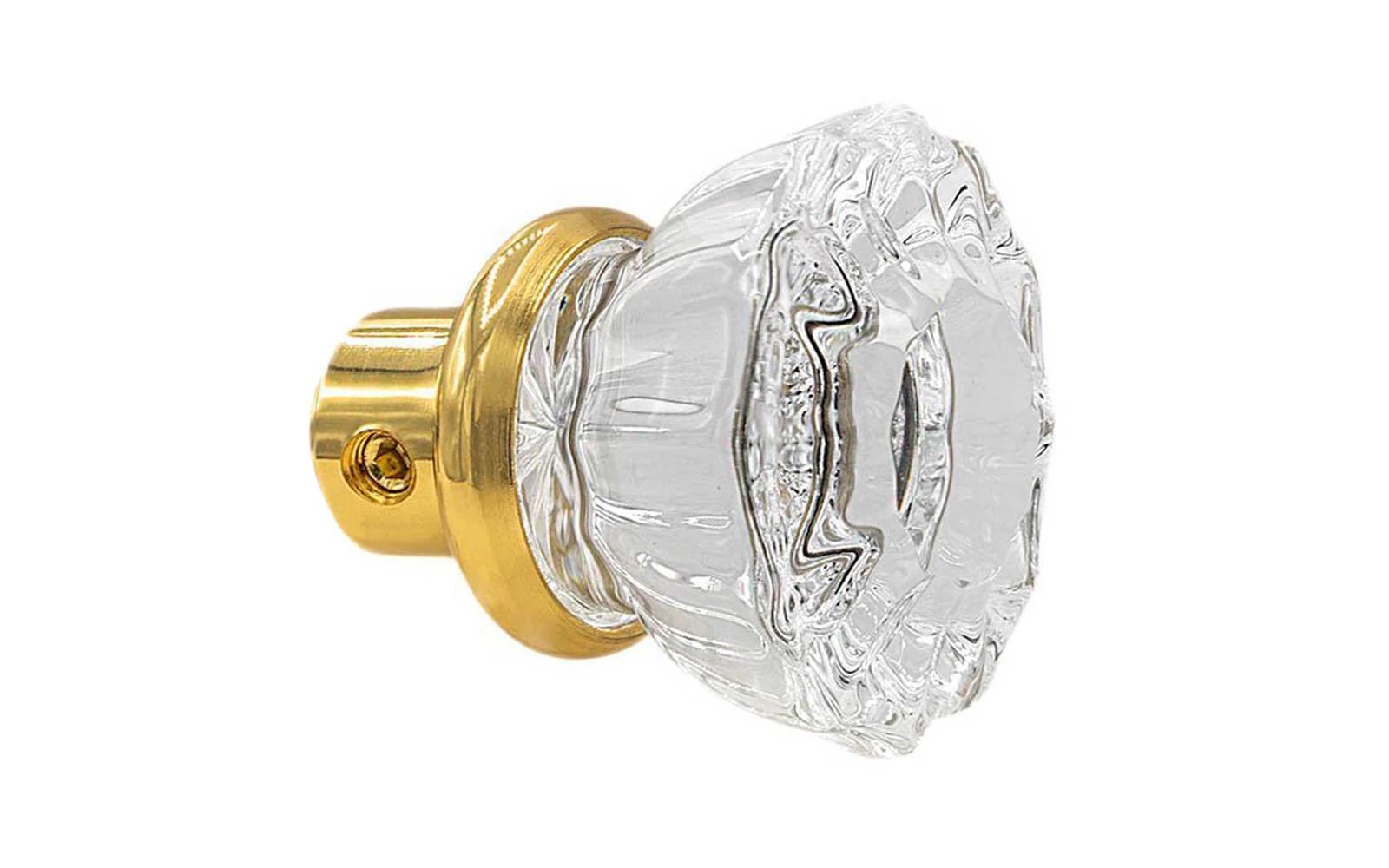Single Fluted Clear Glass Doorknob - Image 7
