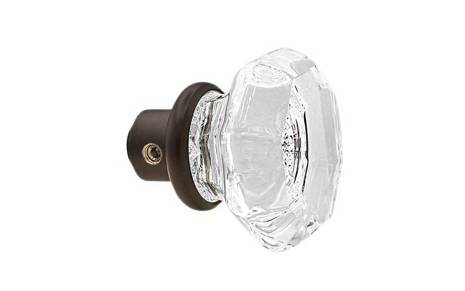 Single Octagonal Clear Glass Doorknob - Image 3