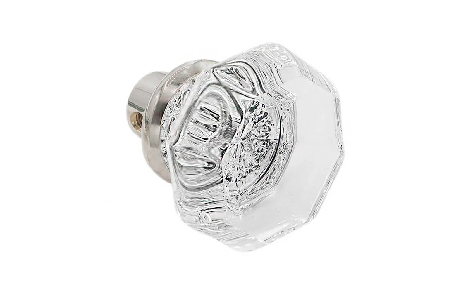Single Octagonal Clear Glass Doorknob - Image 5
