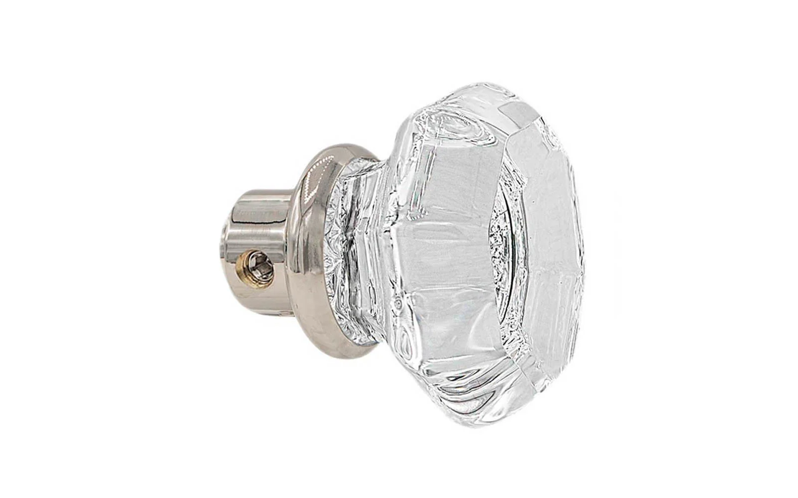 Single Octagonal Clear Glass Doorknob - Image 6