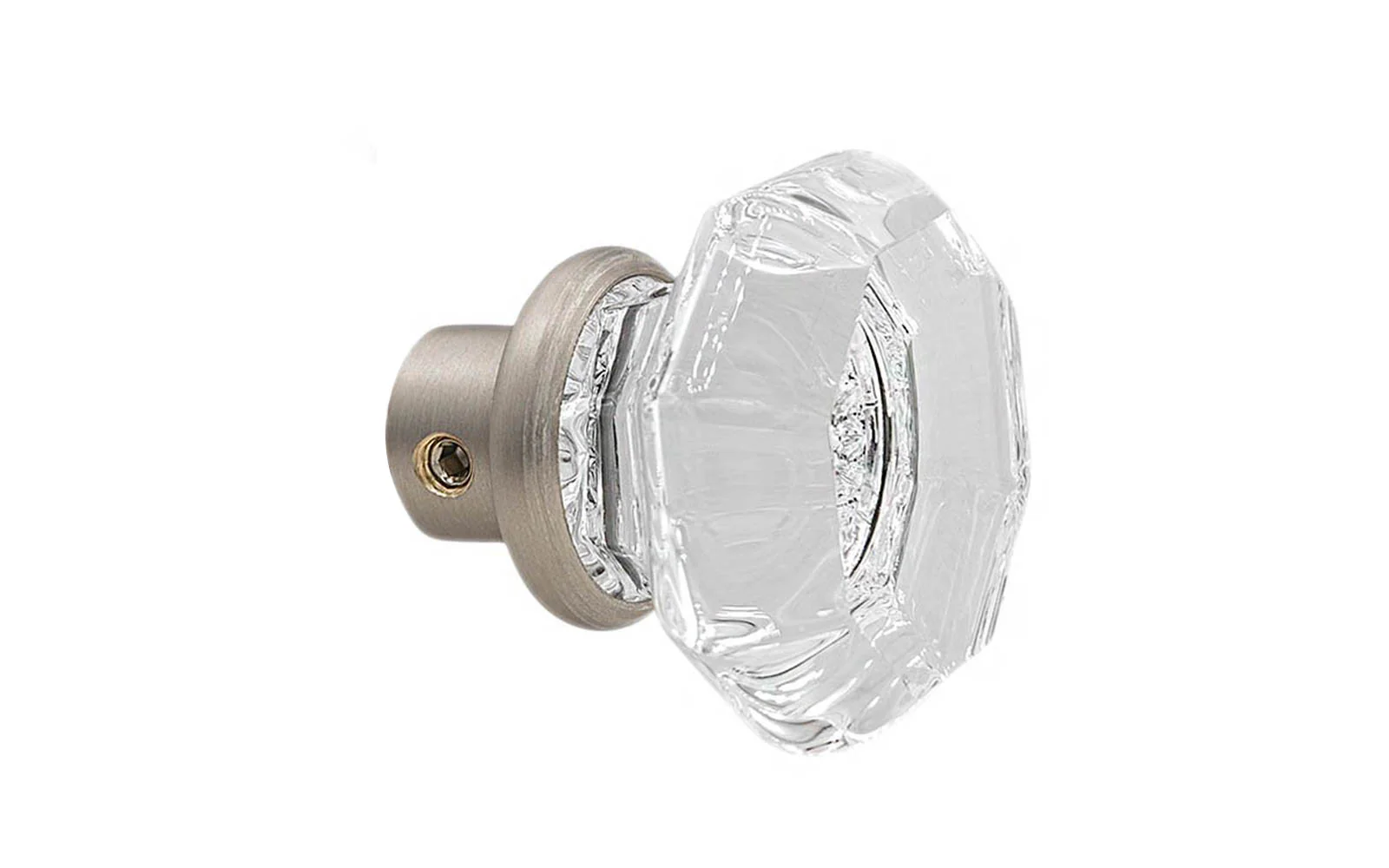 Single Octagonal Clear Glass Doorknob - Image 7