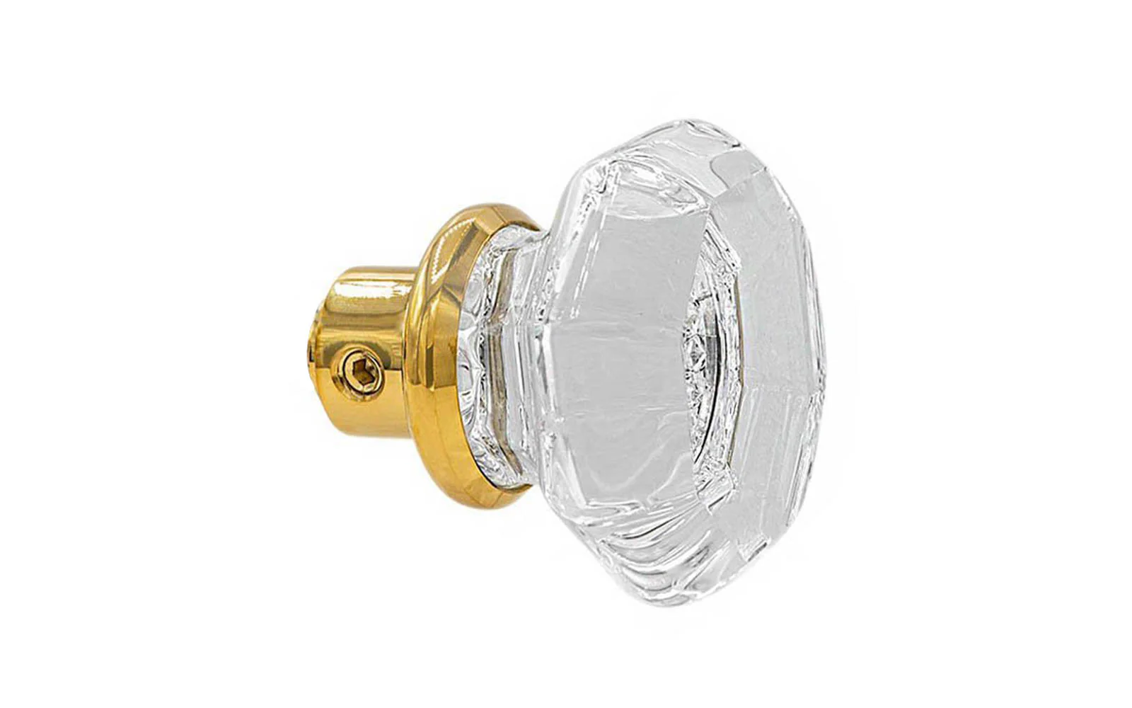 Single Octagonal Clear Glass Doorknob - Image 8
