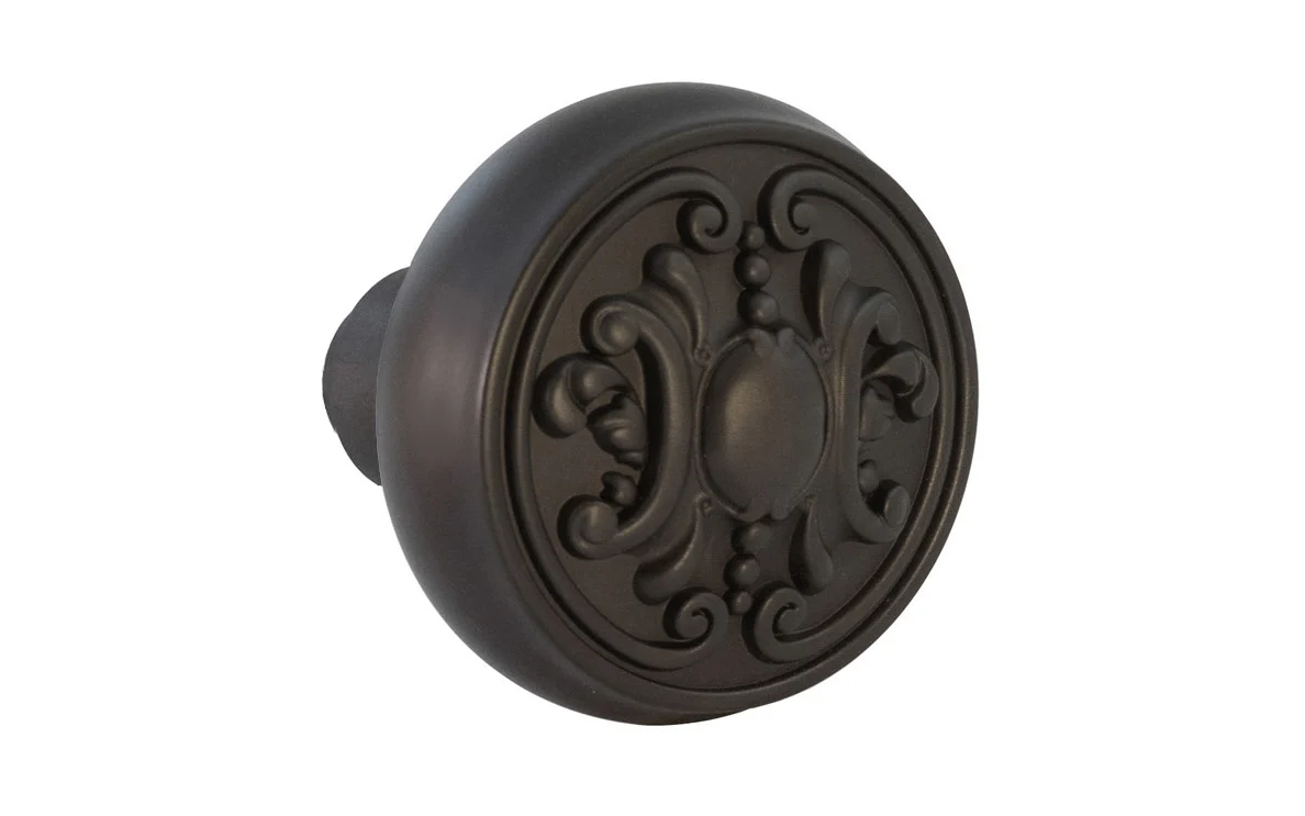 Single Solid Brass Core "Ornate" Doorknob - Image 2