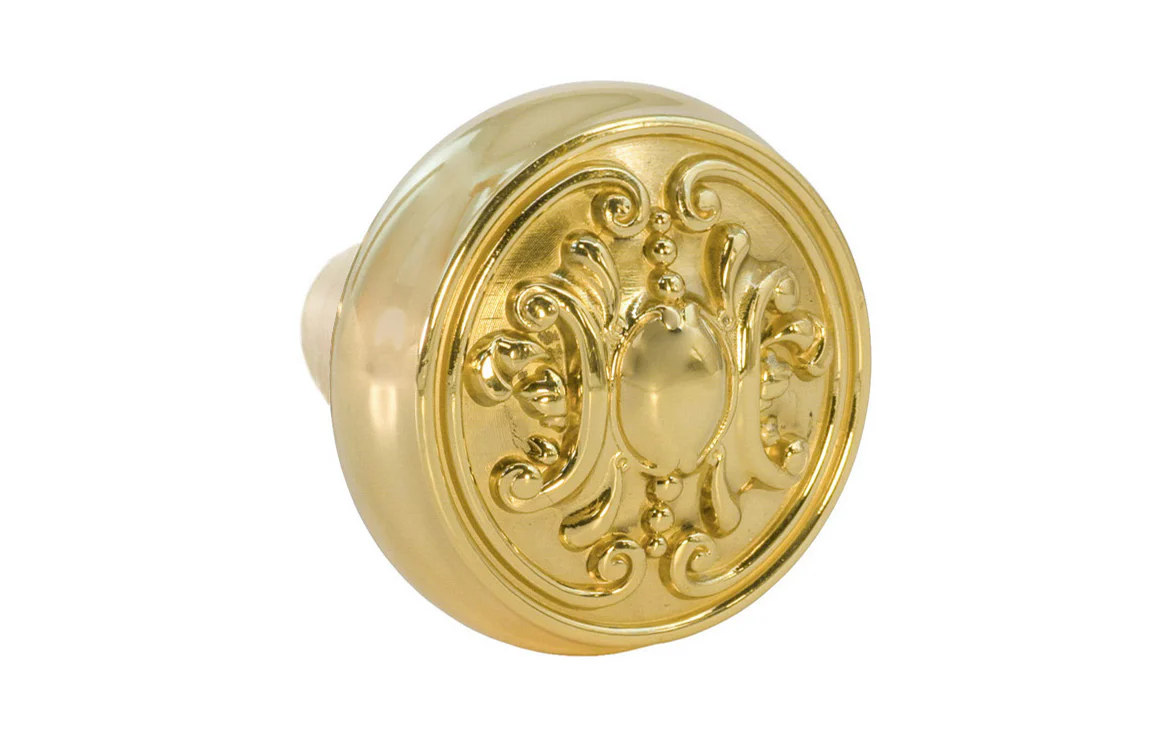 Single Solid Brass Core "Ornate" Doorknob - Image 4