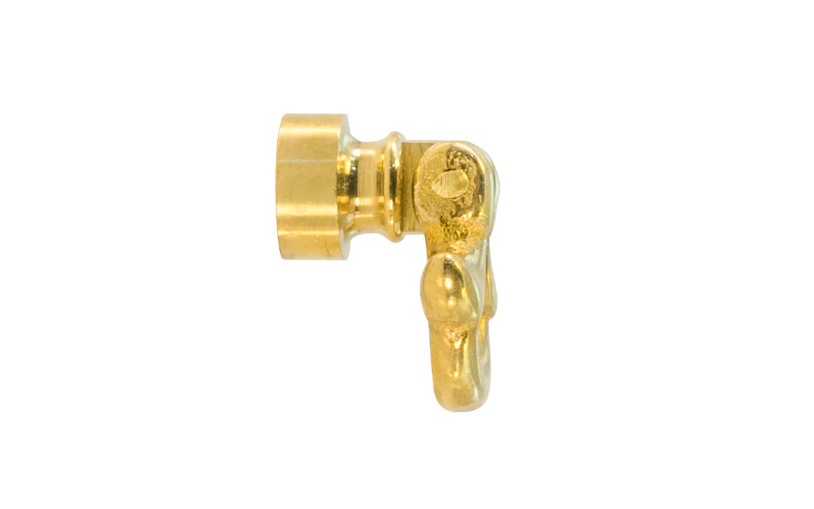 Small Unlacquered Brass "Dutch" Bow Cabinet Drop Pull - Image 2
