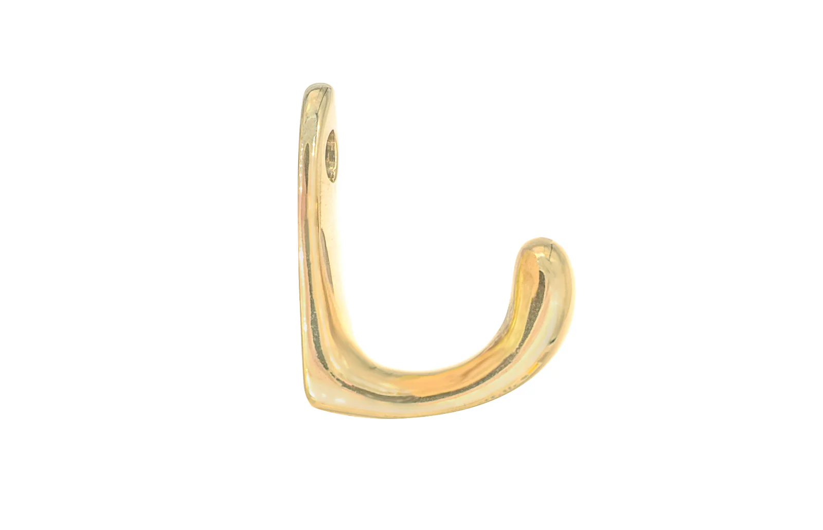 Small Solid Brass Wardrobe Hook ~ Unlacquered Brass - Image 2