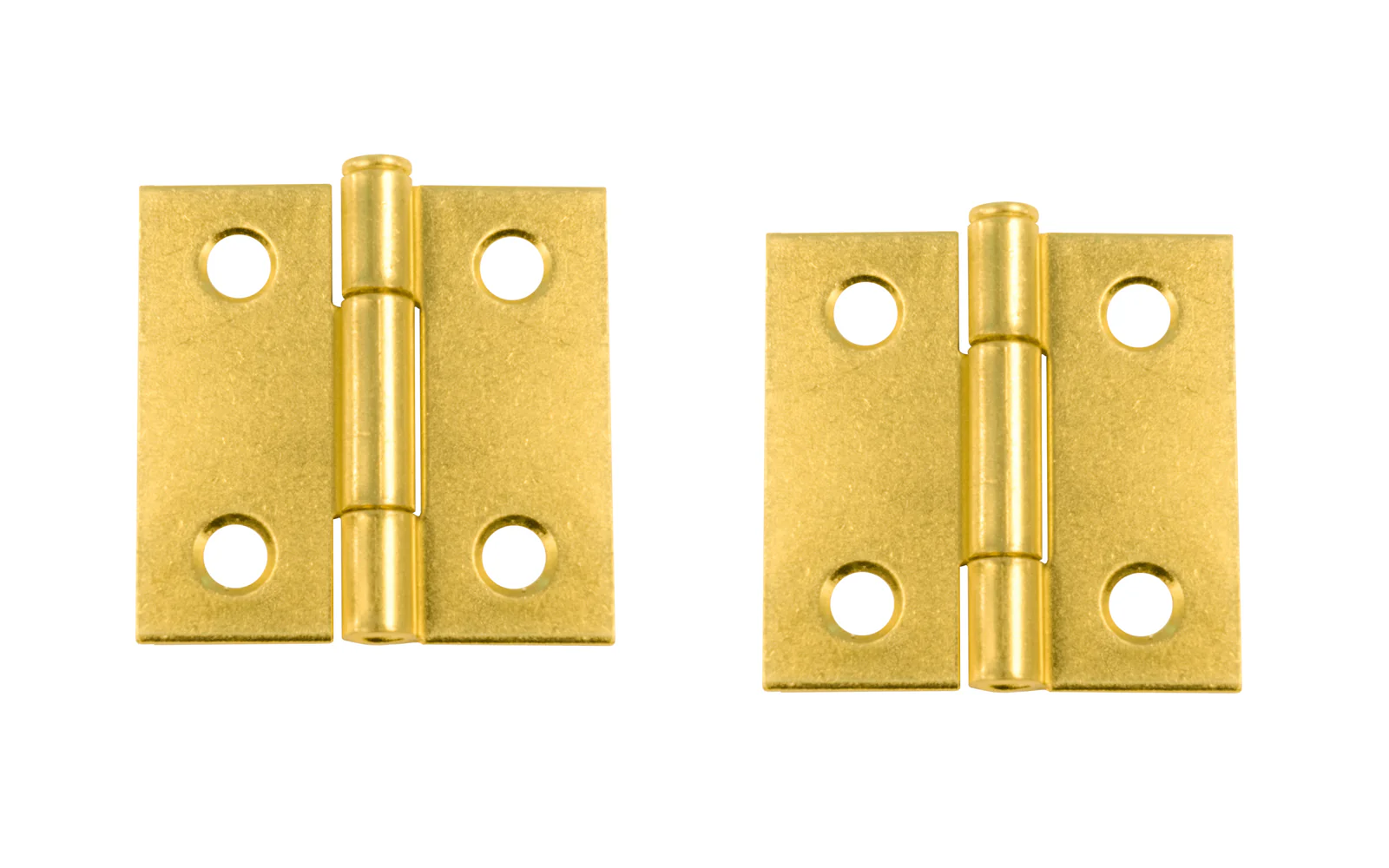 Pair of Loose Pin Plated Steel Cabinet Butt Hinges ~ 1-1/2" x 1-1/2" - Image 2