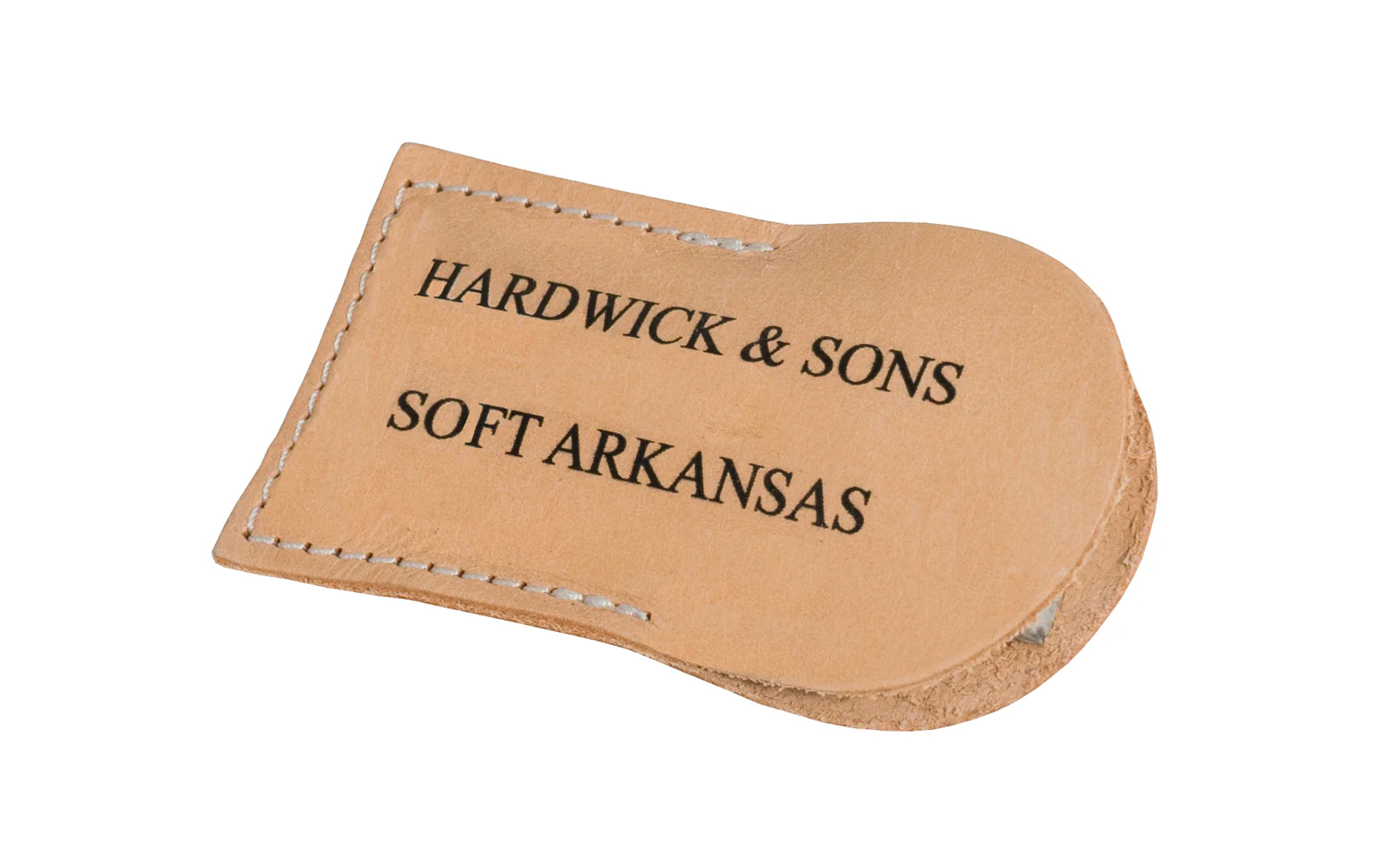 Soft Arkansas Slip Stone with Leather Pouch ~ 3" x 1" - Image 2