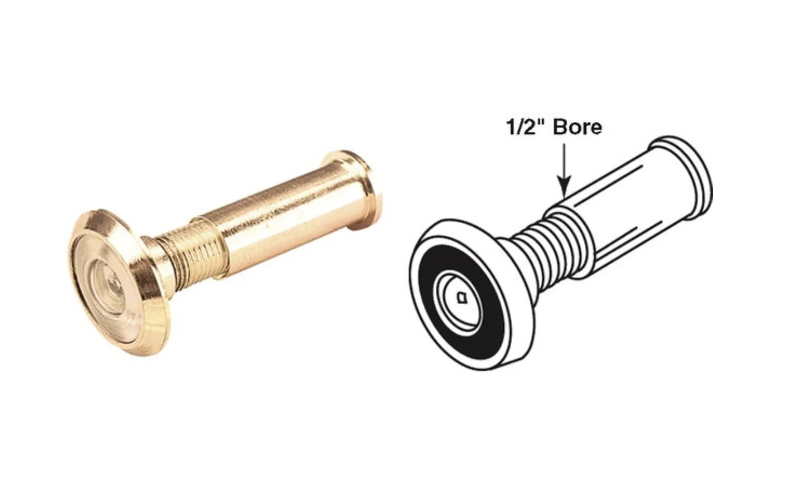 Solid Brass 180° Angle Door Viewer