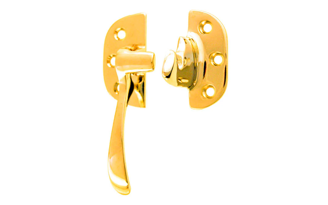 Solid Brass 3/8" Offset Ice Box Latch ~ Left Hand - Image 4