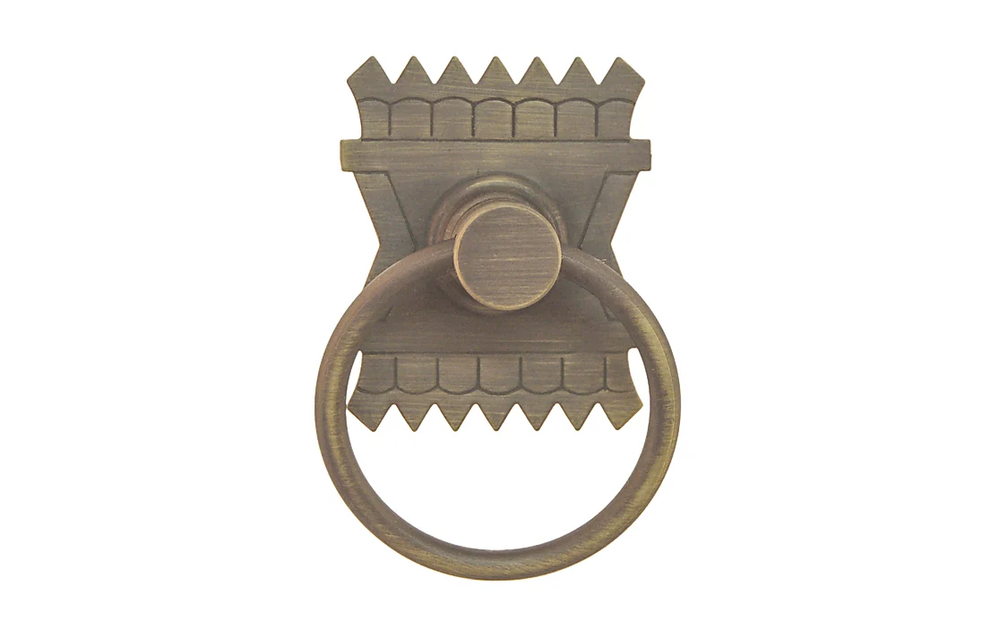 Solid Brass Eastlake Drop Ring Pull - Image 2