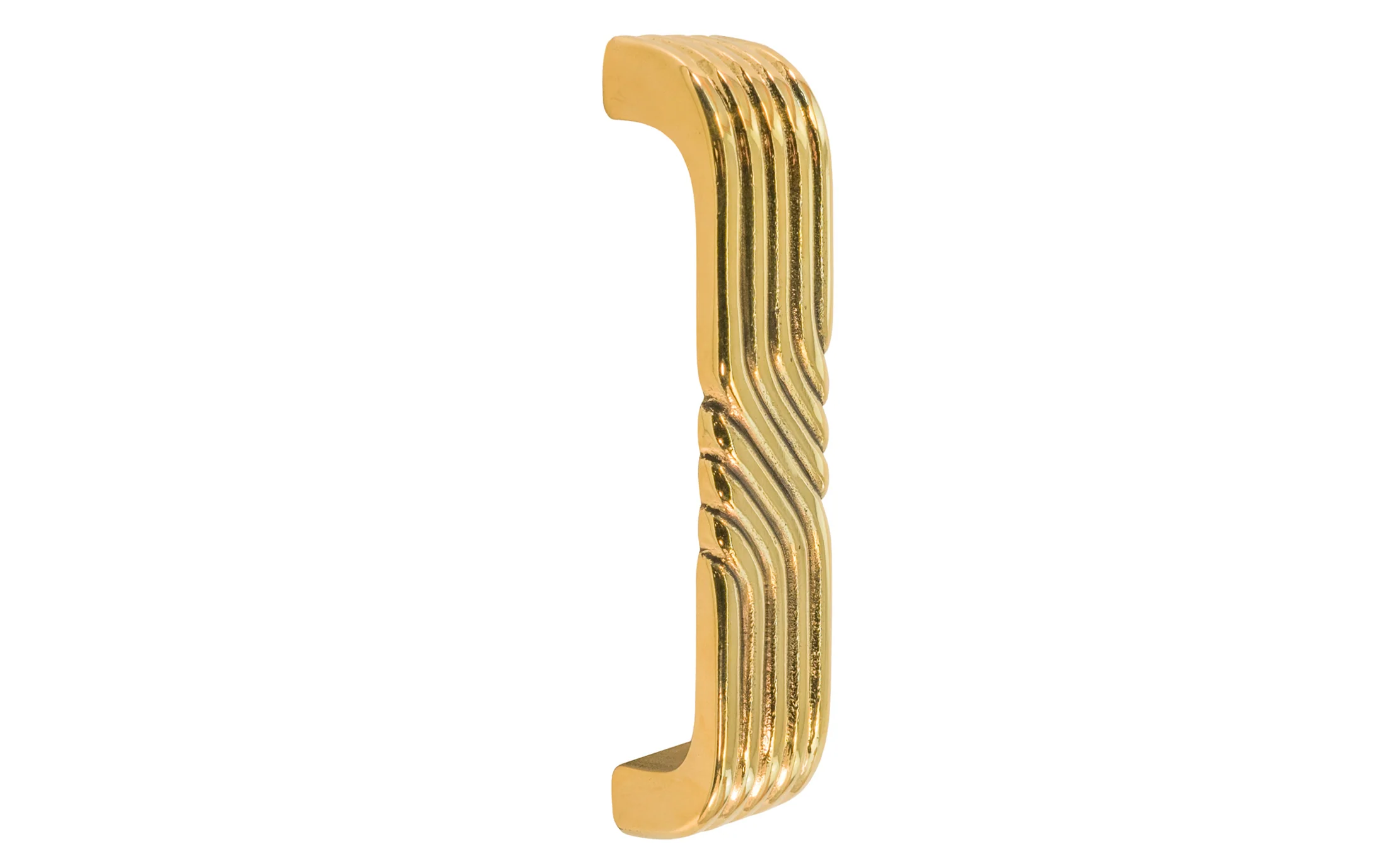 Solid Brass "Art Deco" Handle Pull ~ 3-1/2" On Centers - Image 3