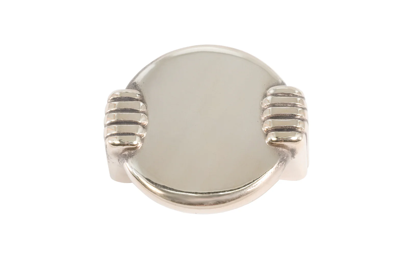 Solid Brass "Art Deco" Round Handle Pull - 1-1/2" On Centers - Image 2