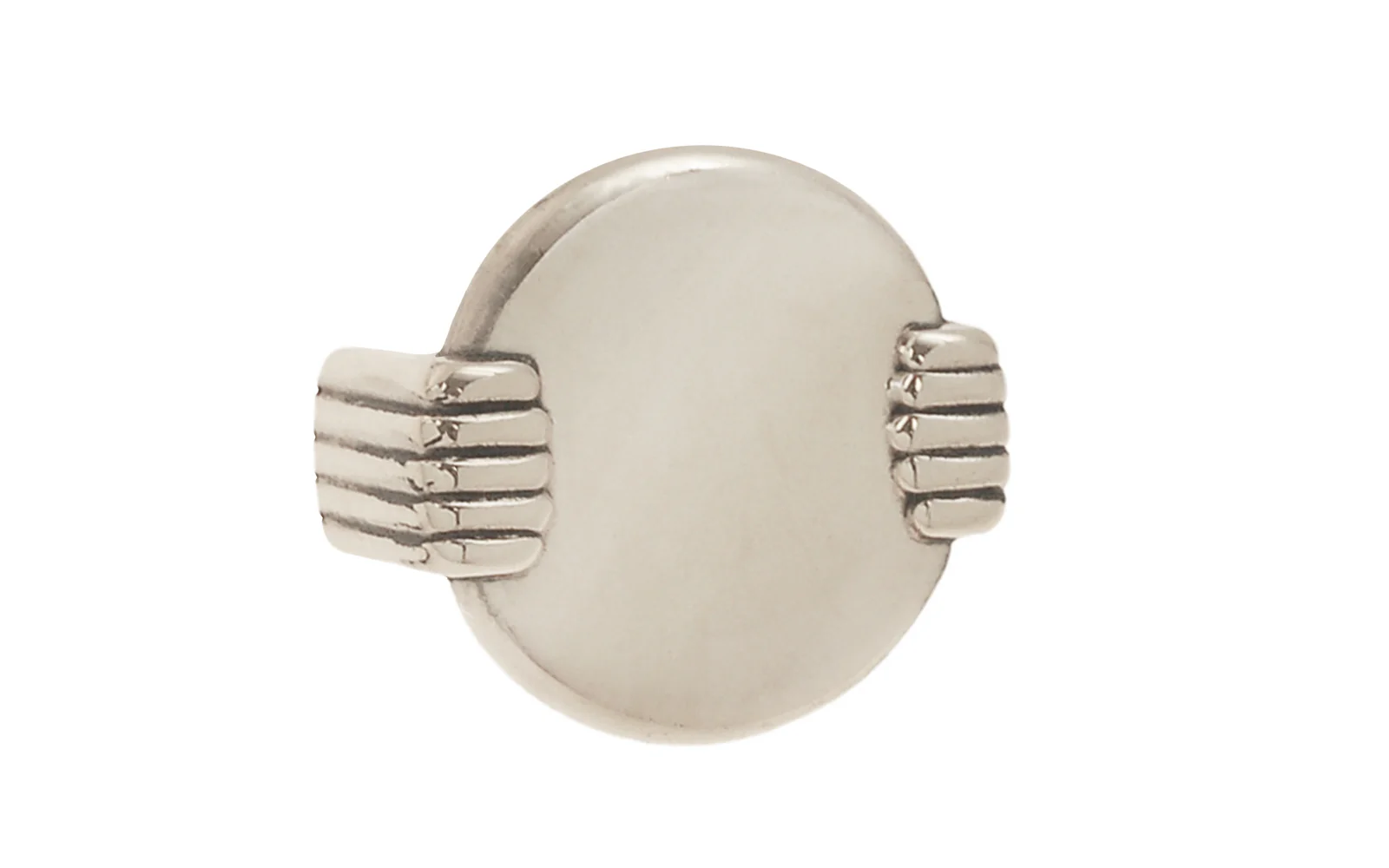 Solid Brass "Art Deco" Round Handle Pull - 1-1/2" On Centers - Image 4