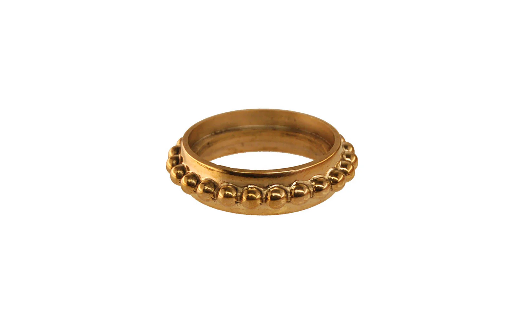 Solid Brass Caster Ring With Beaded Design - Image 2
