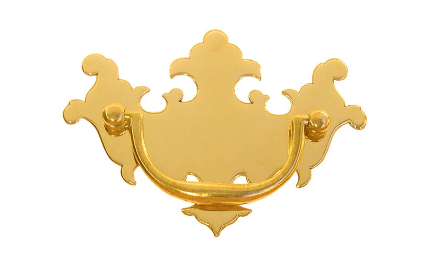 Solid Brass Chippendale Drop Pull ~ 3" On Centers - Image 2