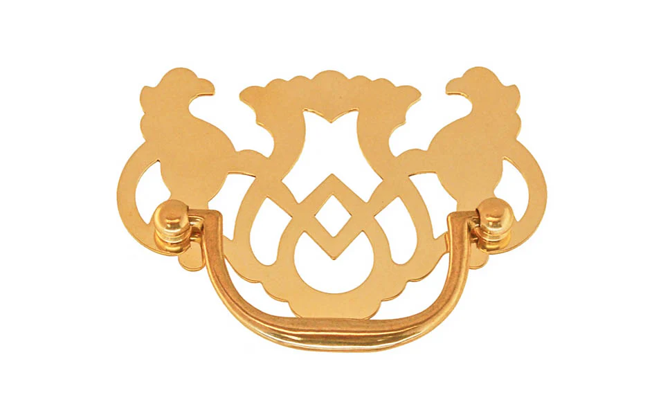 Solid Brass Chippendale Drop Pull ~ 3" On Centers