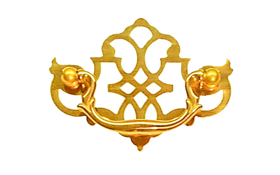 Solid Brass Chippendale Drop Pull ~ 3" On Centers - Image 2