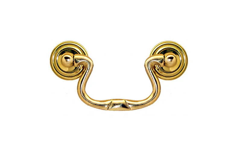 Solid Brass Colonial-Style Drop Pull ~ 2-1/2" On Centers