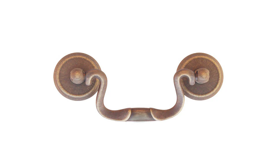 Solid Brass Colonial-Style Drop Pull ~ 2-1/2" On Centers