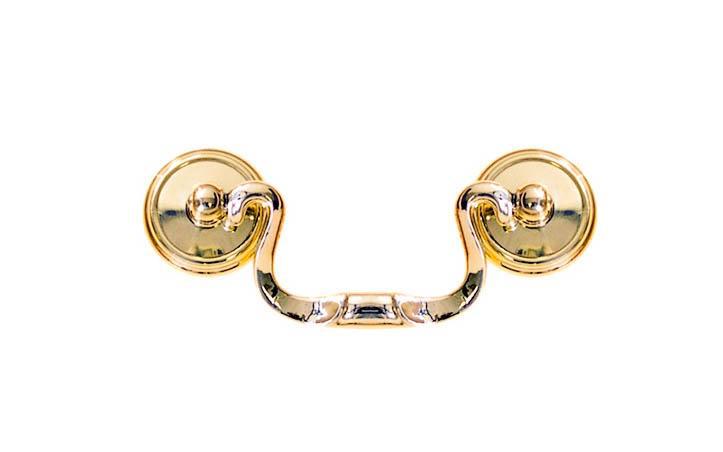 Solid Brass Colonial-Style Drop Pull ~ 2-1/2" On Centers - Image 2