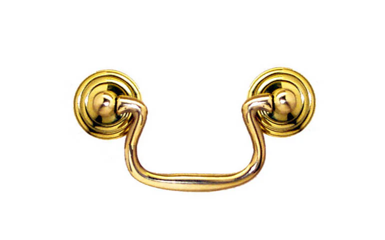 Solid Brass Colonial-Style Drop Pull ~ 2-1/2" On Centers - Image 2