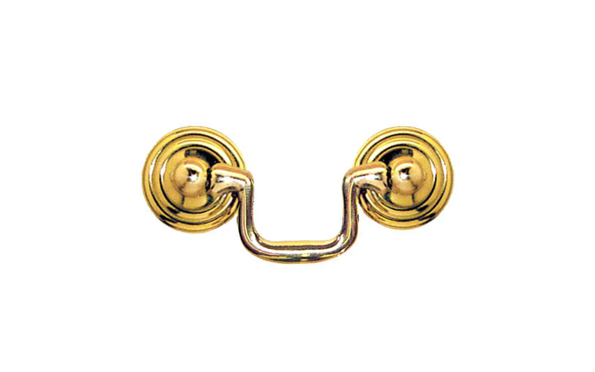 Solid Brass Colonial-Style Drop Pull ~ 2" On Centers