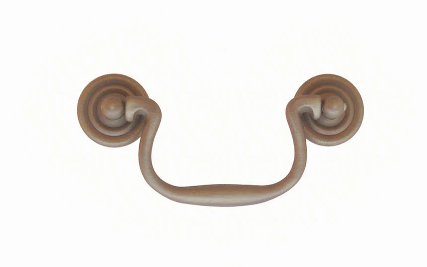 Solid Brass Colonial-Style Drop Pull ~ 3-1/2" On Centers - Image 2