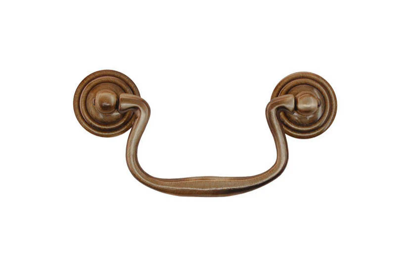 Solid Brass Colonial-Style Drop Pull ~ 3" On Centers