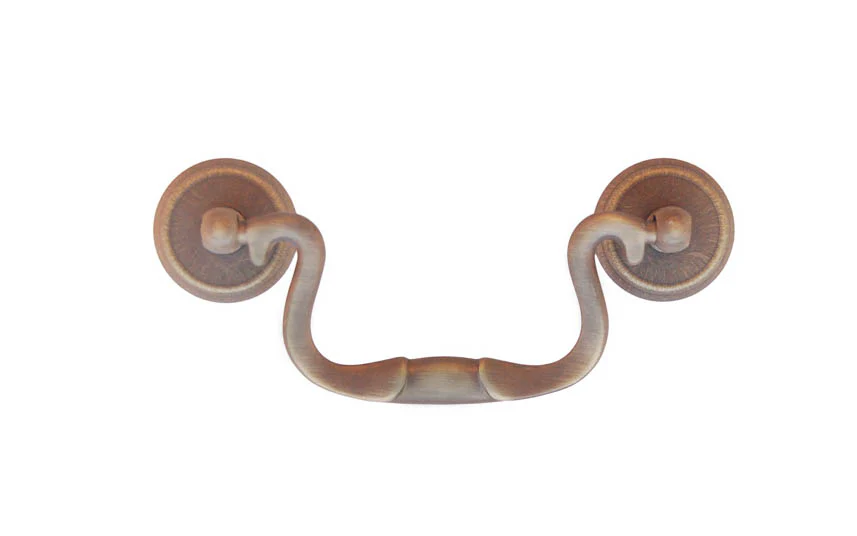 Solid Brass Colonial-Style Drop Pull ~ 3" On Centers - Image 2