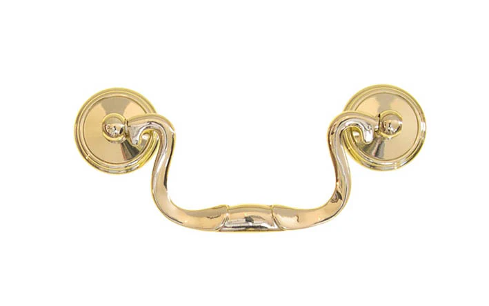Solid Brass Colonial-Style Drop Pull ~ 3" On Centers - Image 3