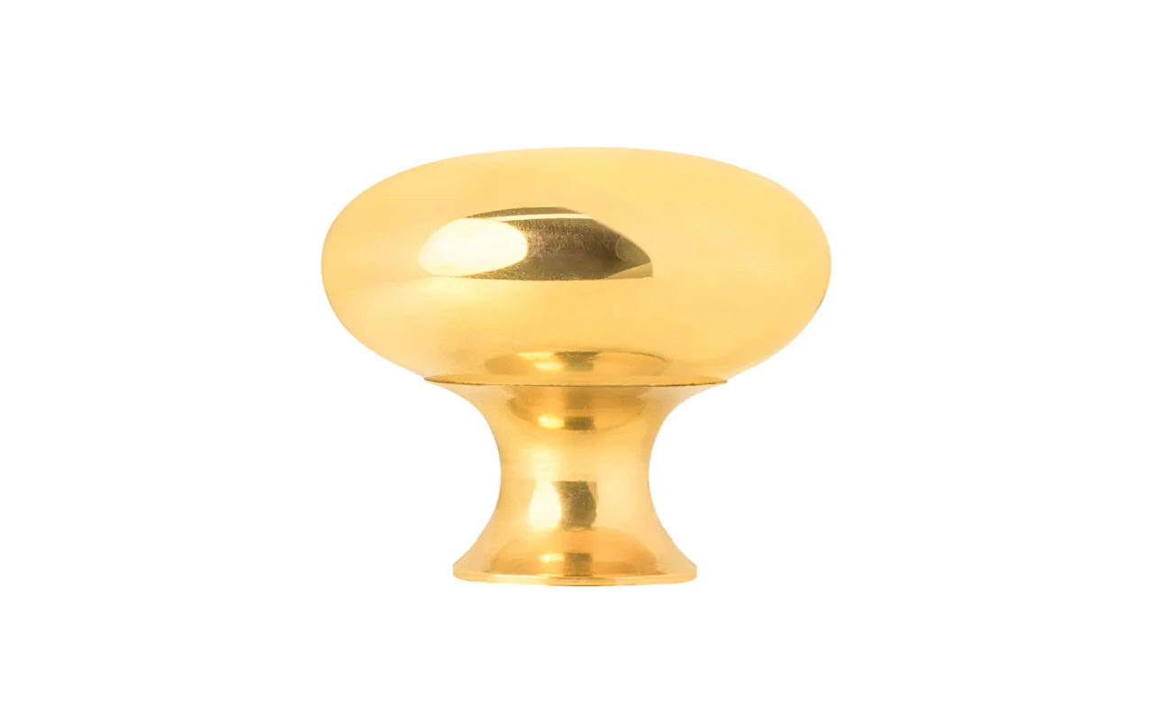 Unlacquered Solid Brass Core Cabinet Knob ~ 1" Diameter - Image 2