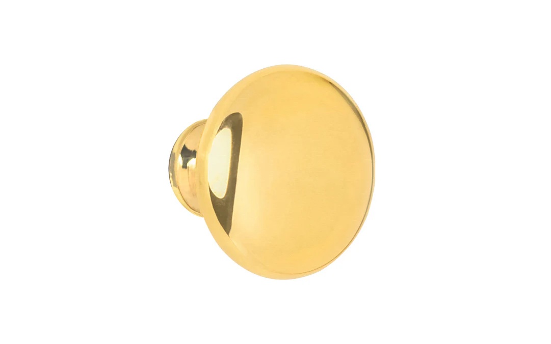 Unlacquered Solid Brass Core Cabinet Knob ~ 1" Diameter - Image 3
