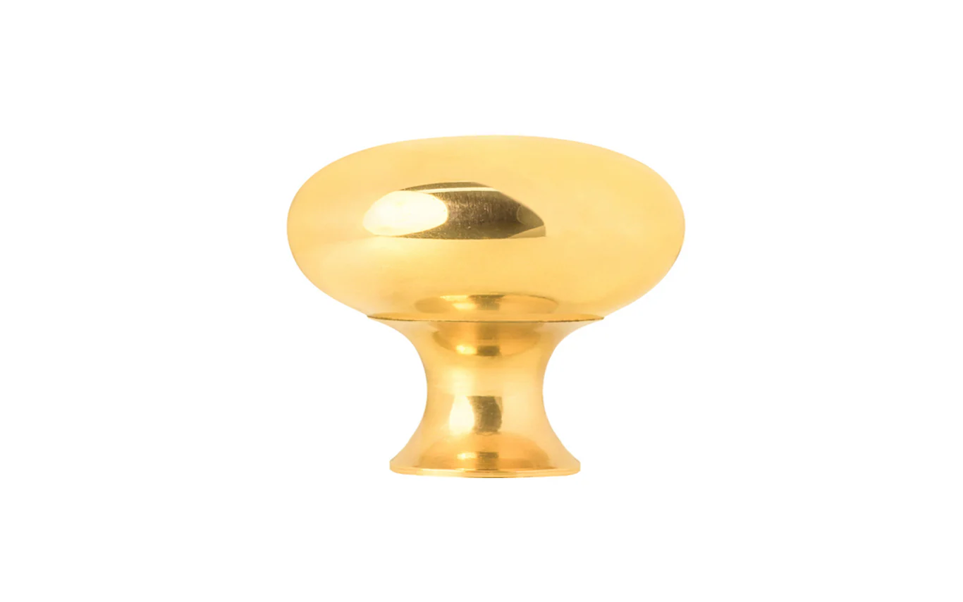Unlacquered Solid Brass Core Cabinet Knob ~ 3/4" Diameter - Image 2
