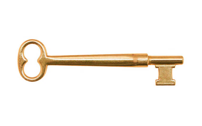 Solid Brass Door Mortise Lock Skeleton Key ~ 3/8" x 3/8" Bit