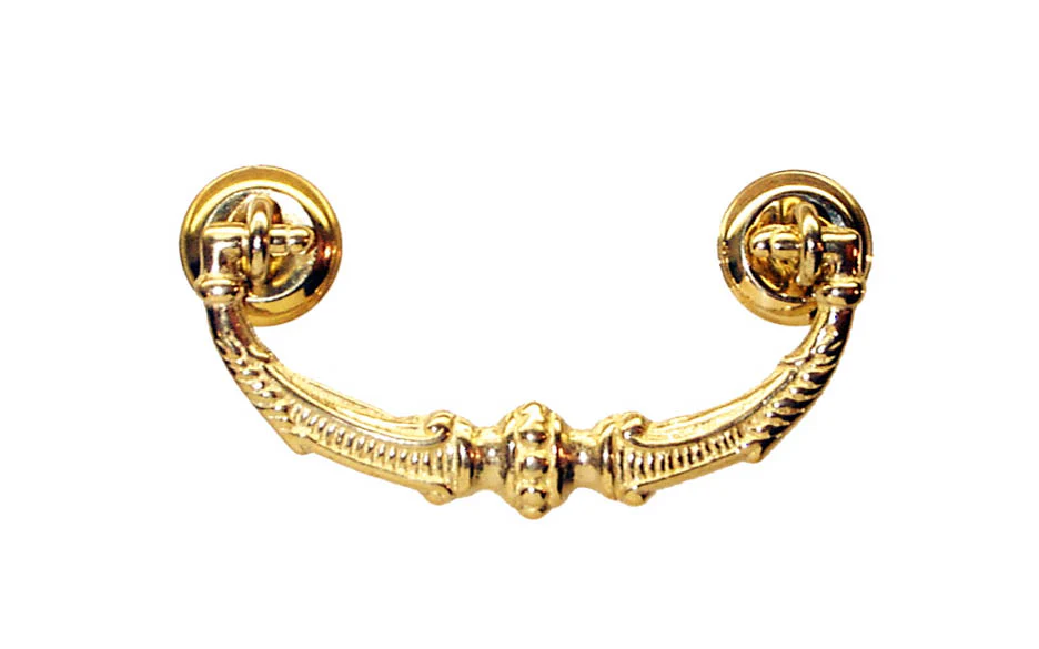 Solid Brass Drop Pull ~ 3" On Centers - Image 2
