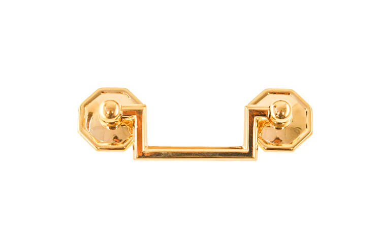 Solid Brass Drop Pull With Square Corners ~ 2-1/2" On Centers - Image 2