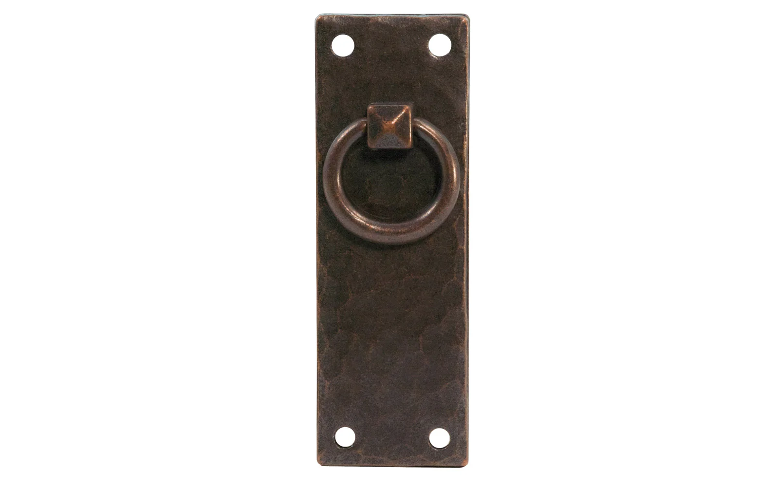 Solid Brass Hammered Vertical Drop Ring Pull