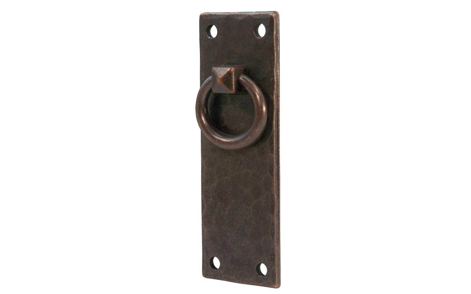 Solid Brass Hammered Vertical Drop Ring Pull - Image 2