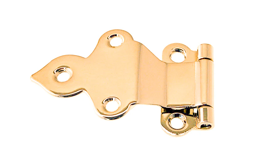 Solid Brass Hoosier Hinge - Reversed Pad ~ 3/8" Offset